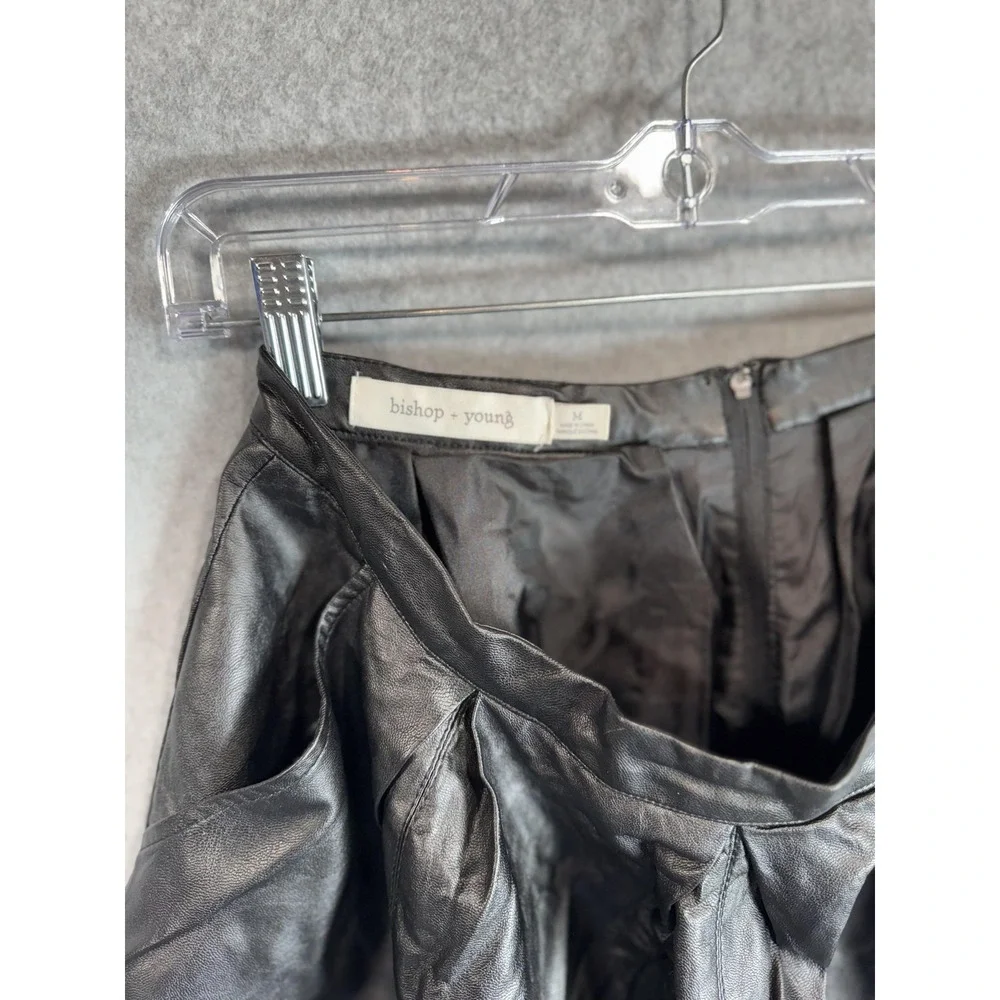 Bishop‎ + Young Skirt Womens Medium Faux Leather Pleated A-Line SKW0226 Chic